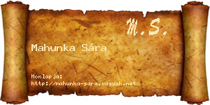 Mahunka Sára névjegykártya