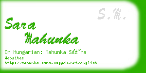 sara mahunka business card